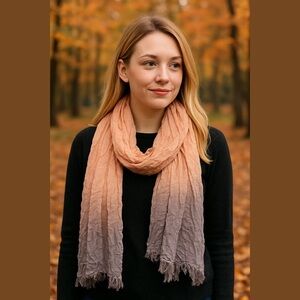 🛍Bundle sale🛍Kardashian Kollection Peach and Gray Ombre Scarf NWT